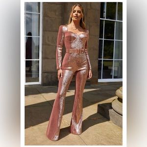 Nadine Merabi Jumpsuit, Blush color, size small (runs like XS)